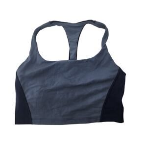 Athleta Transcend Blue Color Block Crop Sports Bra Small Cup A-C Size Small